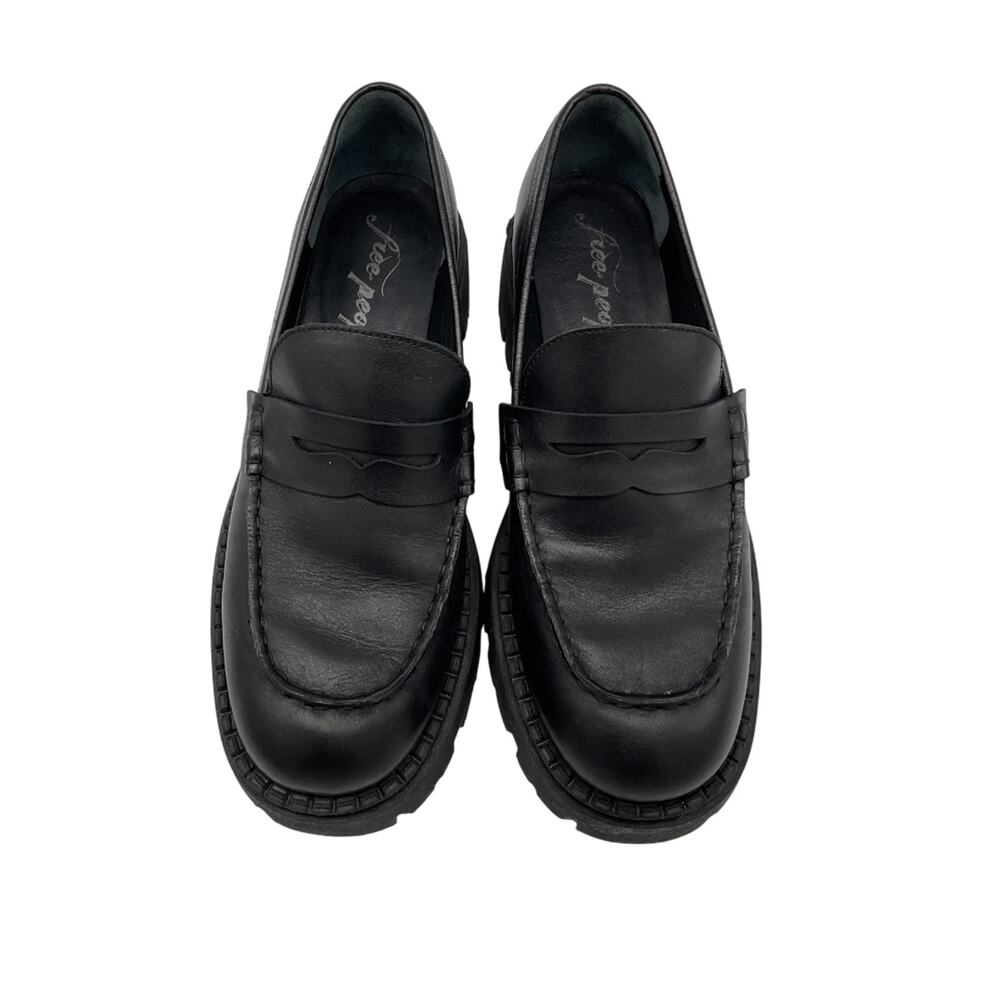 Free People Lugged Black Lyra Loafers Size 37.5 EU / US 7.5 - Picture 4 of 7